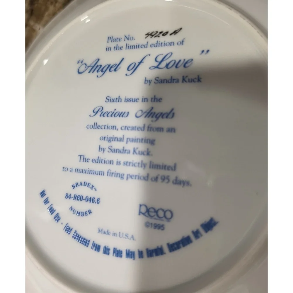 Sandra Kuck Precious Angels Collector Plates Lot 4 RECO 1994-95 Limited Edition